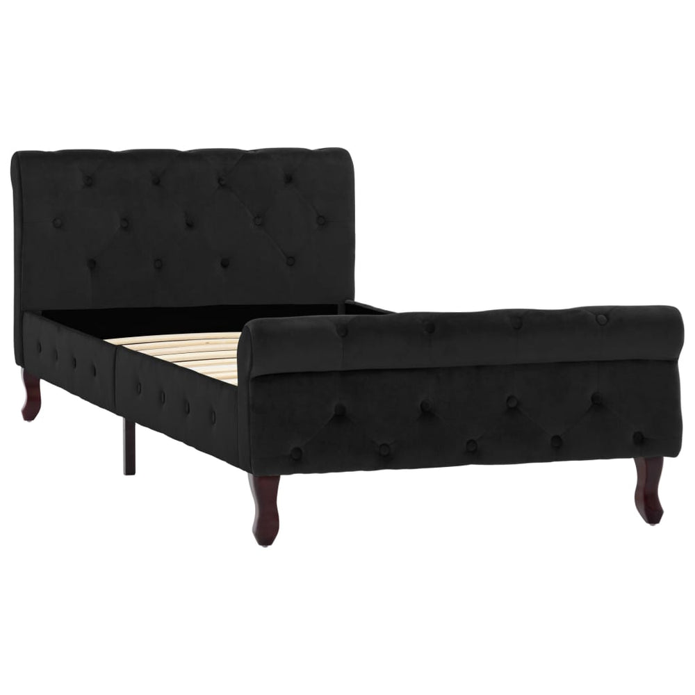 vidaXL Bed Frame Black Velvet 90 x 200 cm