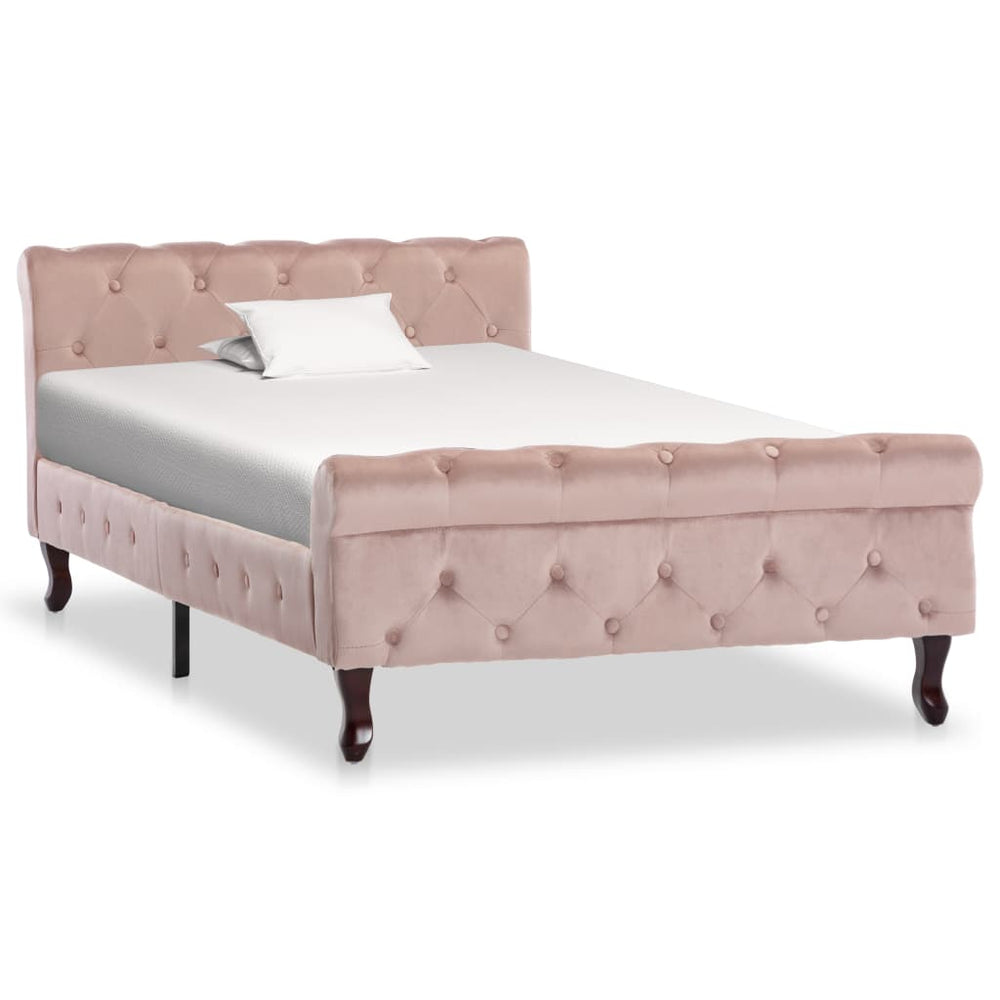 vidaXL Bed Frame Pink Velvet 100 x 200 cm