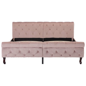 Bettgestell Rosa Samt 160x200 cm