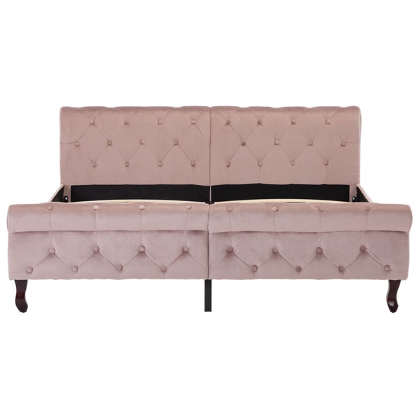 Bettgestell Rosa Samt 160x200 cm