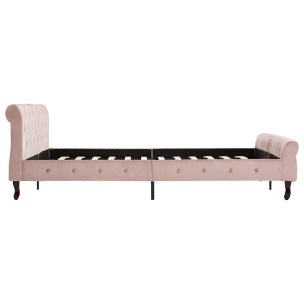 Bettgestell Rosa Samt 160x200 cm