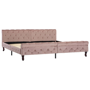 Bettgestell Rosa Samt 200 x 200 cm