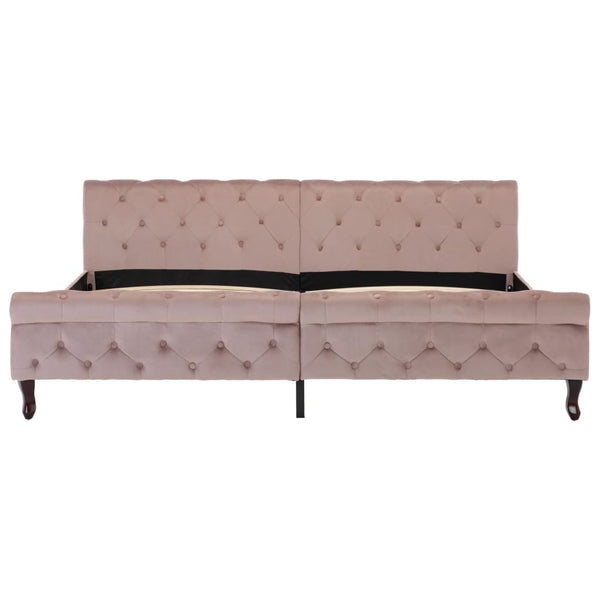 Bettgestell Rosa Samt 200 x 200 cm