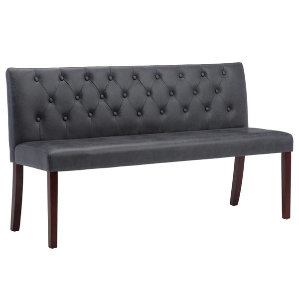 vidaXL Banc 148,5 cm Gris Aspect daim