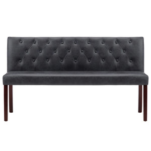 vidaXL Banc 148,5 cm Gris Aspect daim