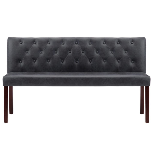 vidaXL Banc 148,5 cm Gris Aspect daim