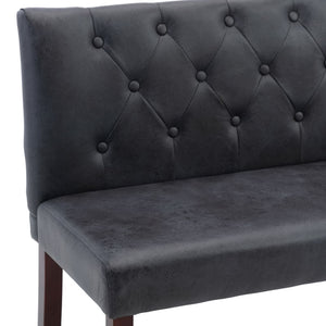 vidaXL Banc 148,5 cm Gris Aspect daim