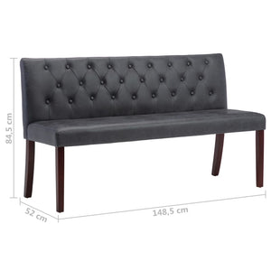 vidaXL Banc 148,5 cm Gris Aspect daim
