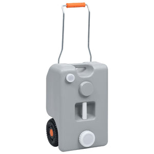 vidaXL Camping Water Tank with Wheels 25 L Grey