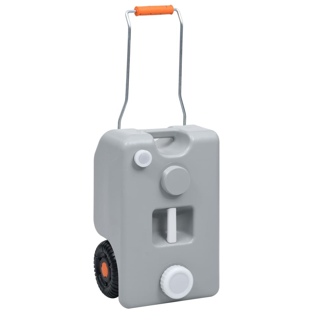 vidaXL Camping Water Tank with Wheels 25 L Grey