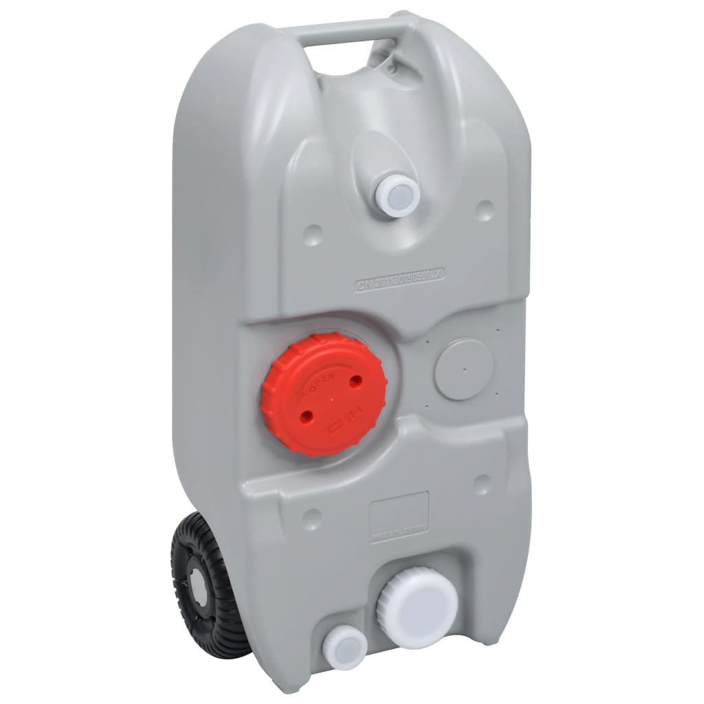 Réservoir d'eau portable vidaXL avec roues 40 L Gris