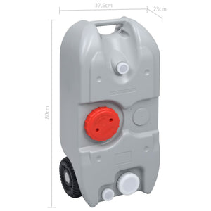 Réservoir d'eau portable vidaXL avec roues 40 L Gris