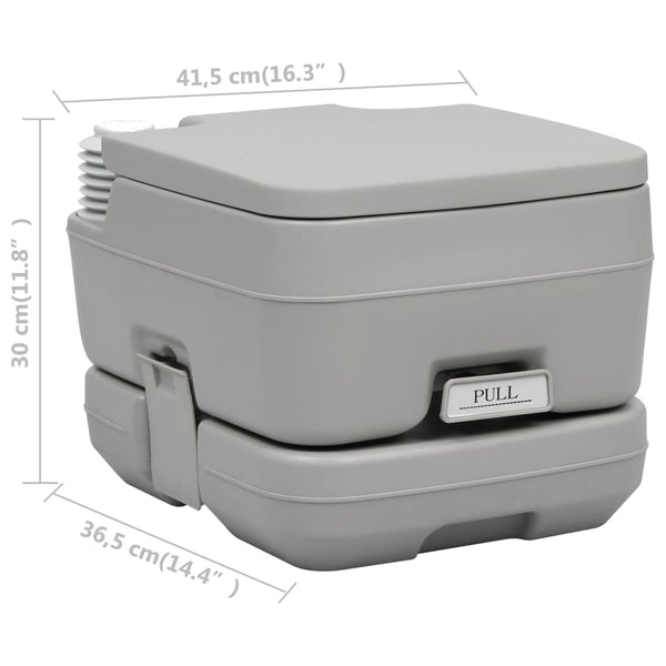 Tragbare Campingtoilette Grau 10 + 10 L