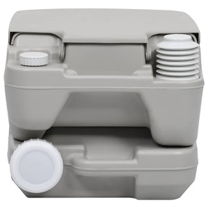 Tragbare Campingtoilette Grau 10 + 10 L