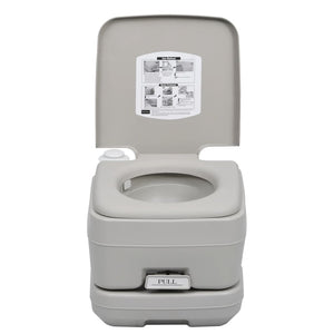 Tragbare Campingtoilette Grau 10 + 10 L