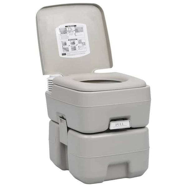 Tragbare Campingtoilette Grau 20 + 10 L