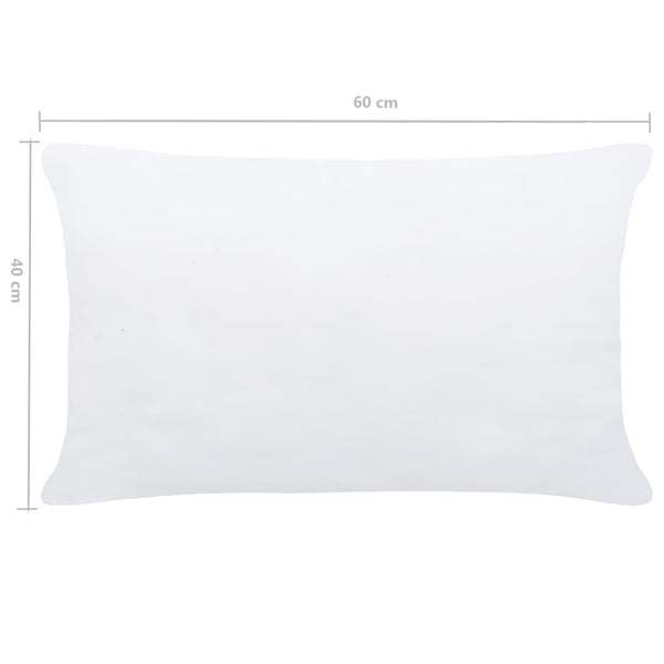 vidaXL Garnissage de coussin 2 pcs 60 x 40 cm Blanc