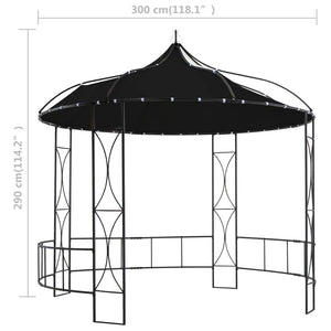 vidaXL Pavillon 300 x 290 cm Anthracite Rond