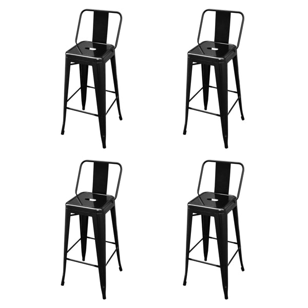 Barhocker 4 Stk. Schwarz Stahl