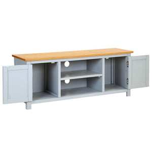 TV-Schrank 120x35x48 cm Massivholz Eiche