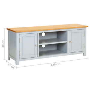 TV-Schrank 120x35x48 cm Massivholz Eiche