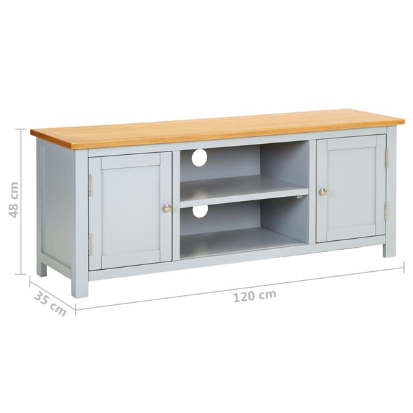 TV-Schrank 120x35x48 cm Massivholz Eiche