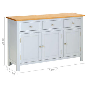 Sideboard 110x33,5x70 cm Massivholz Eiche