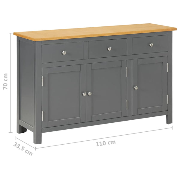 Sideboard 110x33,5x70 cm Massivholz Eiche