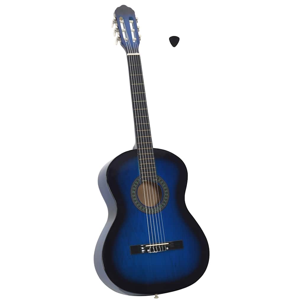 Blaue Anfänger-Klassikgitarre 4/4, 39 Zoll