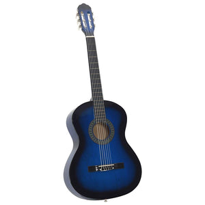 Blaue Anfänger-Klassikgitarre 4/4, 39 Zoll