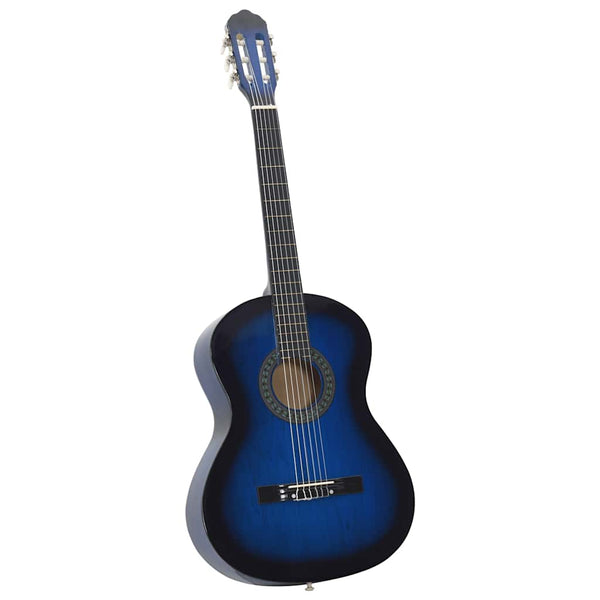 Blaue Anfänger-Klassikgitarre 4/4, 39 Zoll
