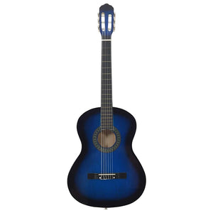 Blaue Anfänger-Klassikgitarre 4/4, 39 Zoll