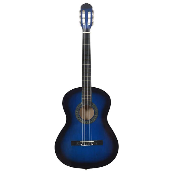 Blaue Anfänger-Klassikgitarre 4/4, 39 Zoll