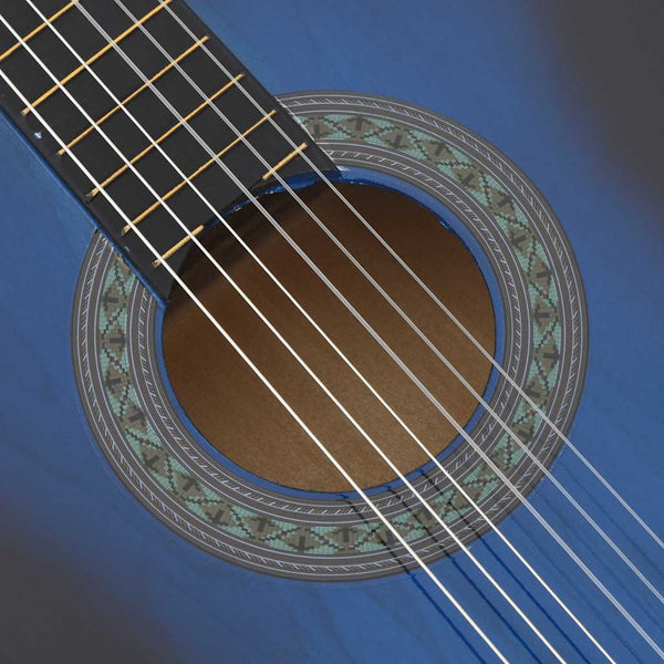 Blaue Anfänger-Klassikgitarre 4/4, 39 Zoll