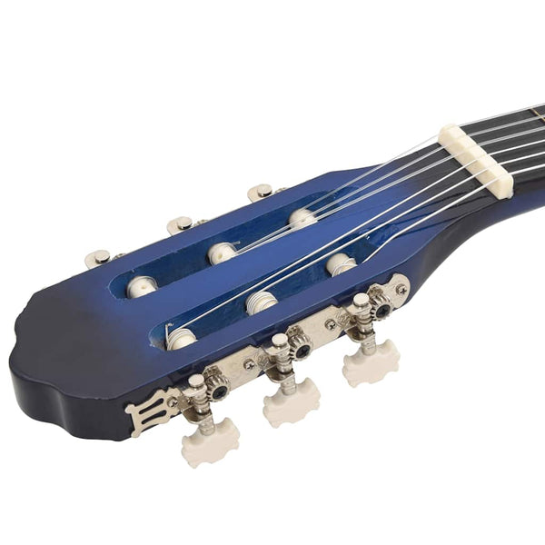 Blaue Anfänger-Klassikgitarre 4/4, 39 Zoll