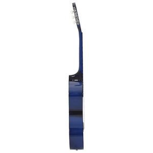 12-tlg. Klassikgitarren-Set für Anfänger Blau 4/4 39"