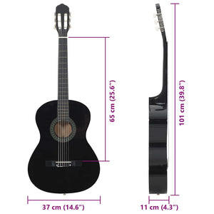 Klassische Gitarre Schwarz 4/4 Anfänger