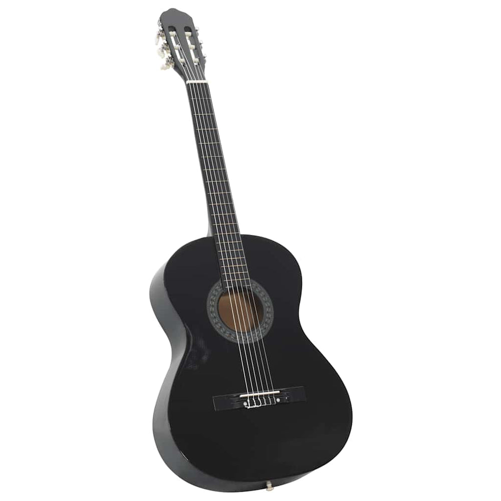 12-teiliges Klassikgitarren-Set Schwarz 4/4
