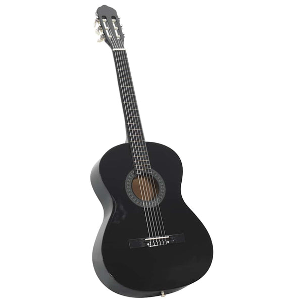 12-teiliges Klassikgitarren-Set Schwarz 4/4