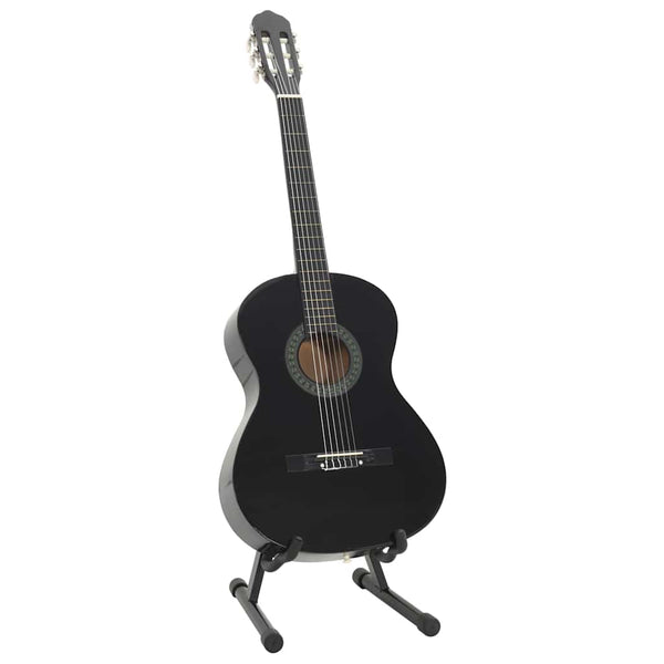 12-teiliges Klassikgitarren-Set Schwarz 4/4