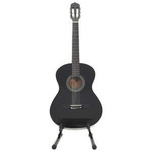 12-teiliges Klassikgitarren-Set Schwarz 4/4