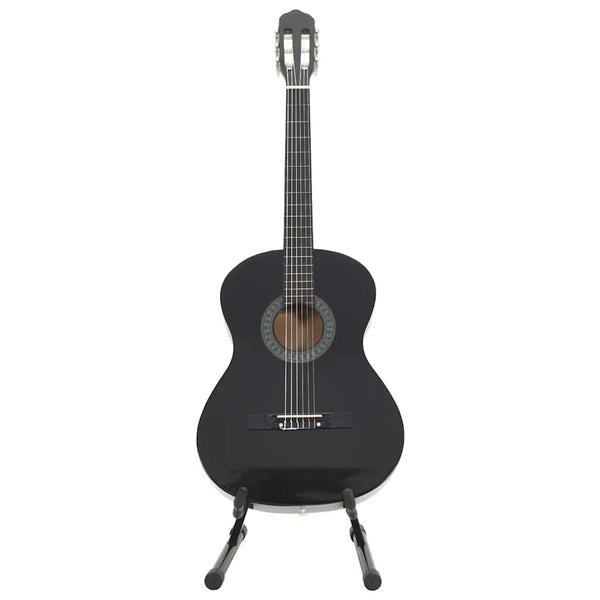 12-teiliges Klassikgitarren-Set Schwarz 4/4