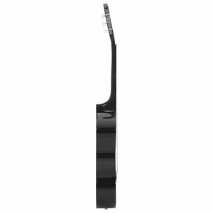 12-teiliges Klassikgitarren-Set Schwarz 4/4