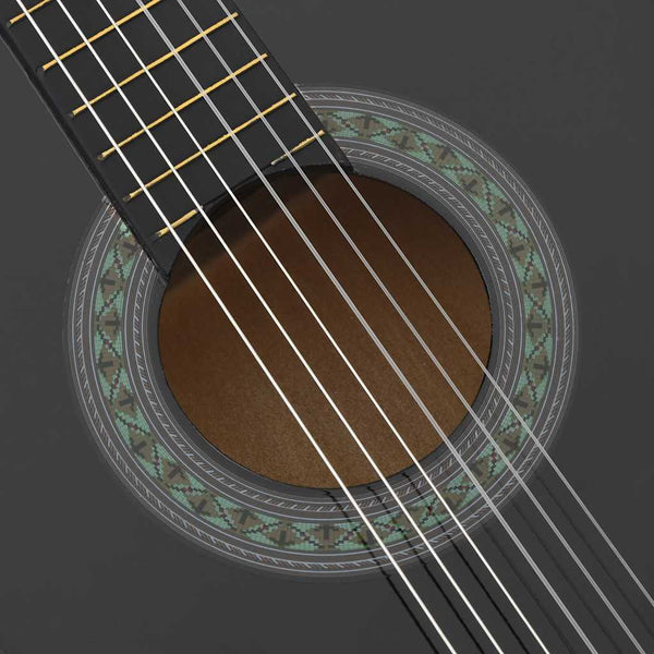 12-teiliges Klassikgitarren-Set Schwarz 4/4