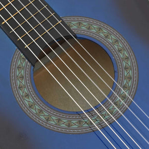 3/4 Klassikgitarren-Set Blau für Anfänger