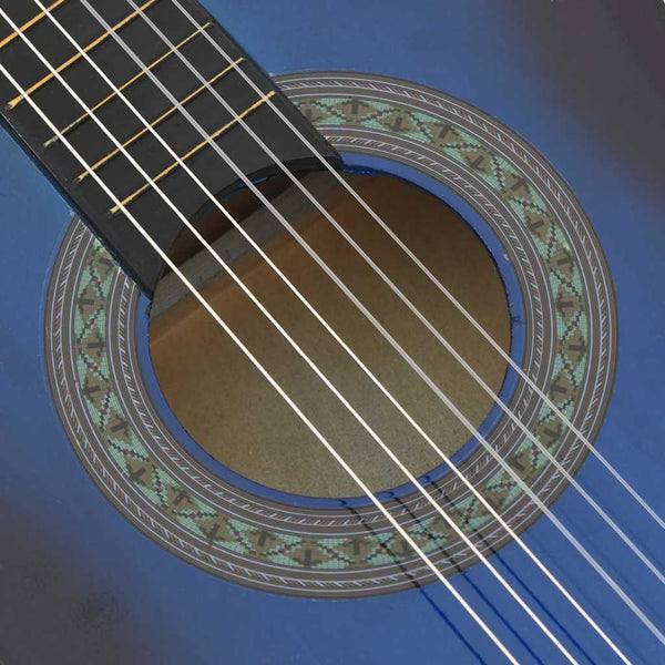 3/4 Klassikgitarren-Set Blau für Anfänger