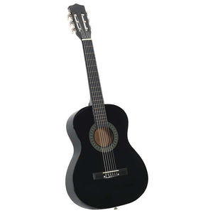 Klassikgitarren-Set für Anfänger, 3/4 Größe, Schwarz