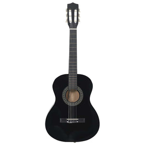 Klassikgitarren-Set für Anfänger, 3/4 Größe, Schwarz