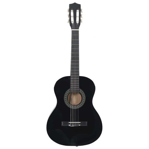 Klassikgitarren-Set für Anfänger, 3/4 Größe, Schwarz