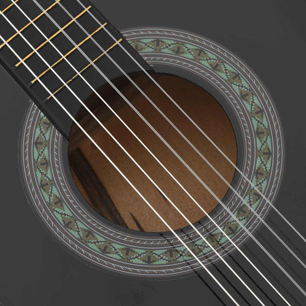 Klassikgitarren-Set für Anfänger, 3/4 Größe, Schwarz